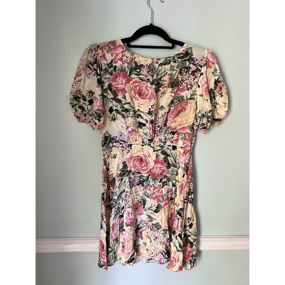 Faithfull the Brand Sidonie Mini Dress Venissa Floral Small 4 yellow - Picture 1 of 8